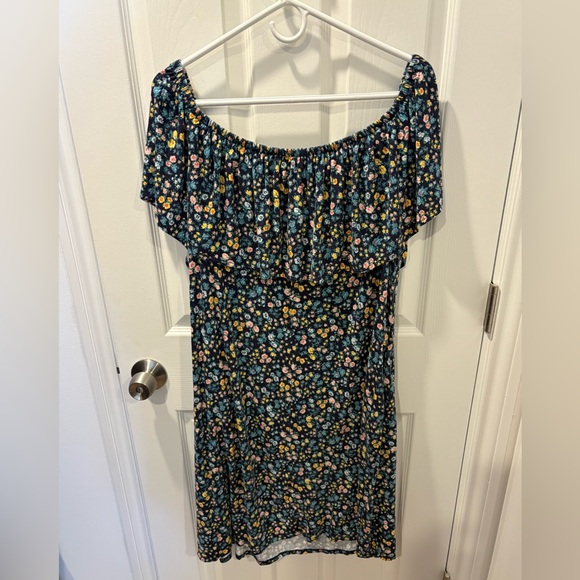 Lane Bryant Off-the-Shoulder Dress With Pockets Colorful Floral Size 22/24 - Picture 2 of 5
